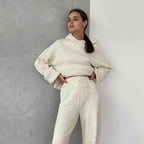 Damen lässiges Sweatshirt- und Pants-Set mit oversized Schnitt R&B