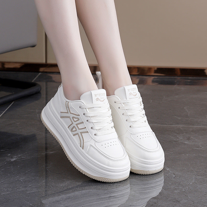 Damen Modische Sneakers mit hohem Plateau und eleganter Naht R&B