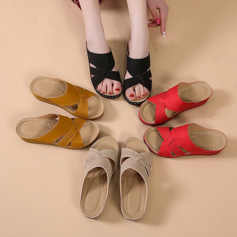 Damen Plateausandalen mit offener Zehenpartie und atmungsaktivem Design R&B