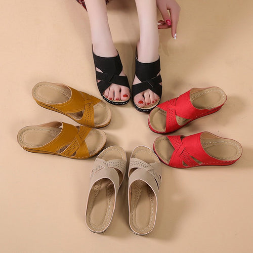 Damen Plateausandalen mit offener Zehenpartie und atmungsaktivem Design R&B