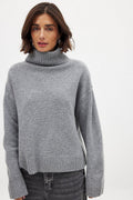 Damen feiner Rollkragenpullover aus weichem Strick R&B