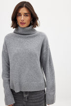 Damen feiner Rollkragenpullover aus weichem Strick R&B