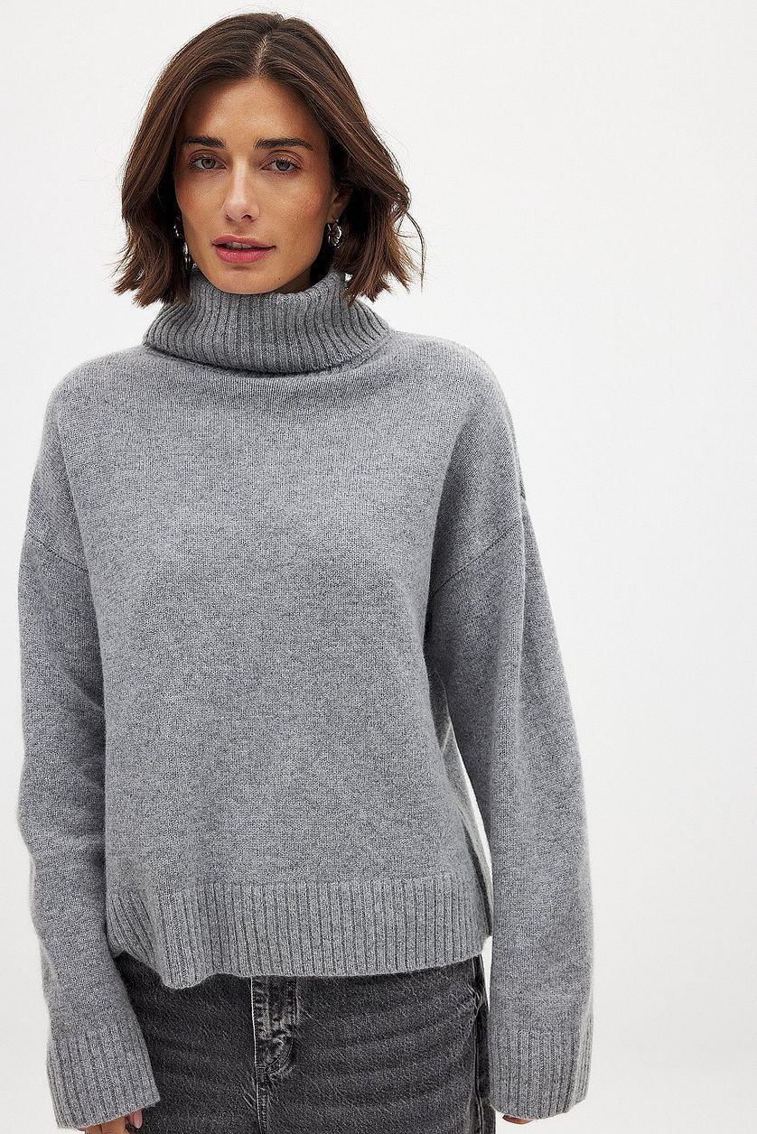 Damen feiner Rollkragenpullover aus weichem Strick R&B