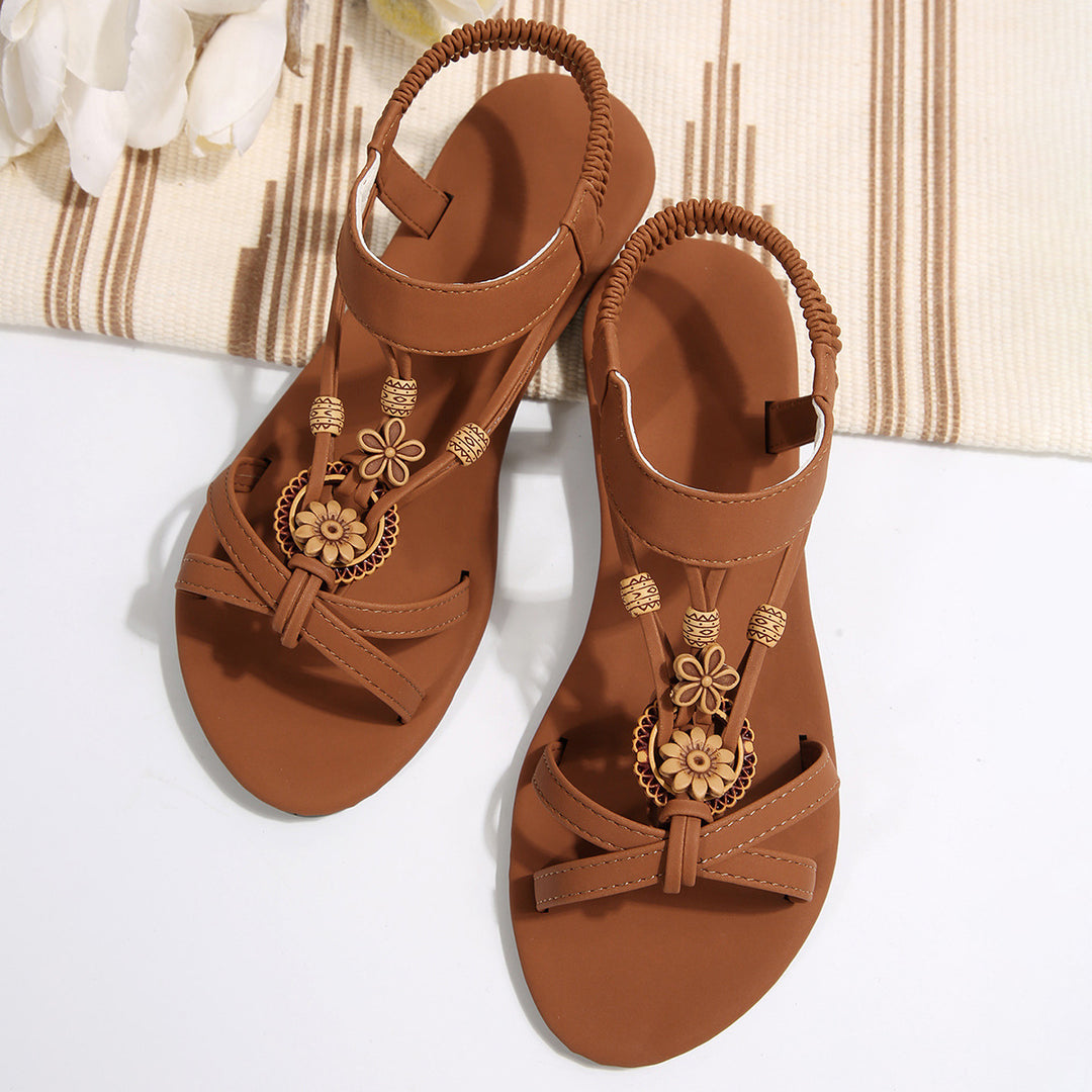 Damen Komfort Sandalen mit floralen Applikationen R&B