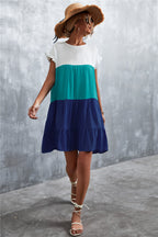 Damen lässiges Sommerkleid mit Rüschendetails und fließendem Schnitt R&B