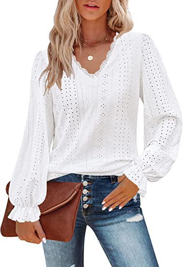 Damen Bluse mit romantischem Schnitt und detailreicher Stickerei R&B