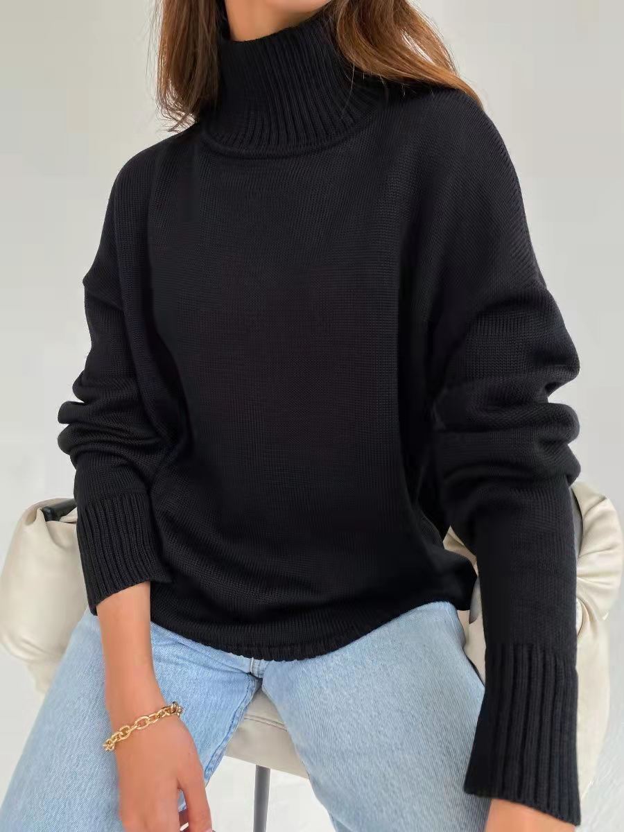 Damen eleganter Rollkragenpullover aus feinem Strick R&B