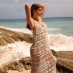 Damen luftiger gehäkelter Strandüberwurf R&B
