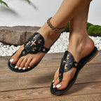 Damen Businesstransparente Zehentrenner-Sandalen mit modischen Schnallen R&B