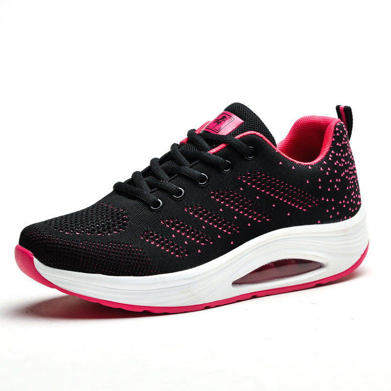 Damen nan atmungsaktiver Strick-Gehkomfort-Sneaker mit integrierter Luftfederung und ergonomischer Rockersohle R&B