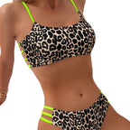 Damen Triangel-Bikini mit aufregendem Leopardenmuster und sportlichen Details R&B