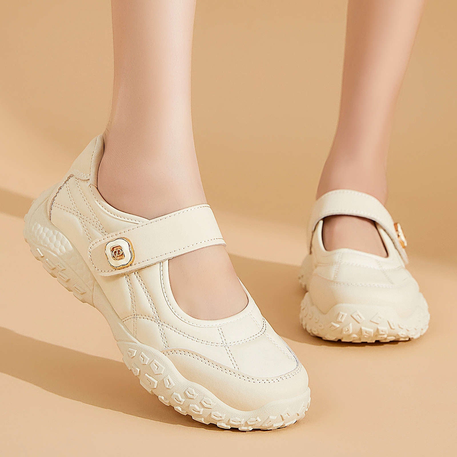 Damen bequeme Alltagsschuhe mit flexiblem Klettverschluss R&B