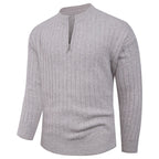 Herren Strickpullover mit hohem Kragen und modernem Reißverschluss R&B