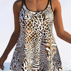 Damen Tankini mit verspieltem Streifenmuster und originellem Schnitt R&B