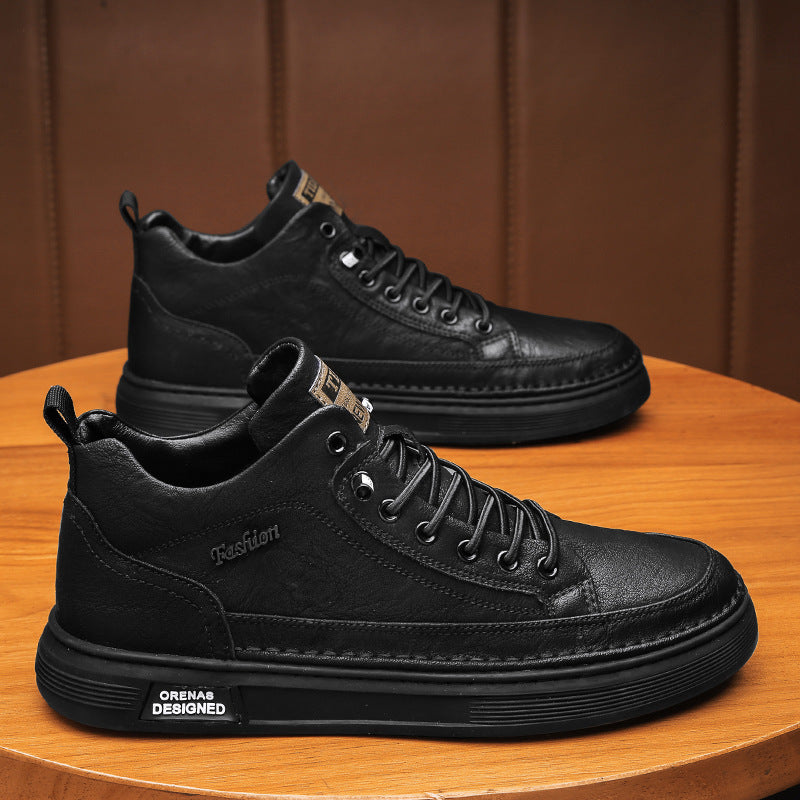 Damen modische High-Top Sneakers mit hochwertigem Lederobermaterial