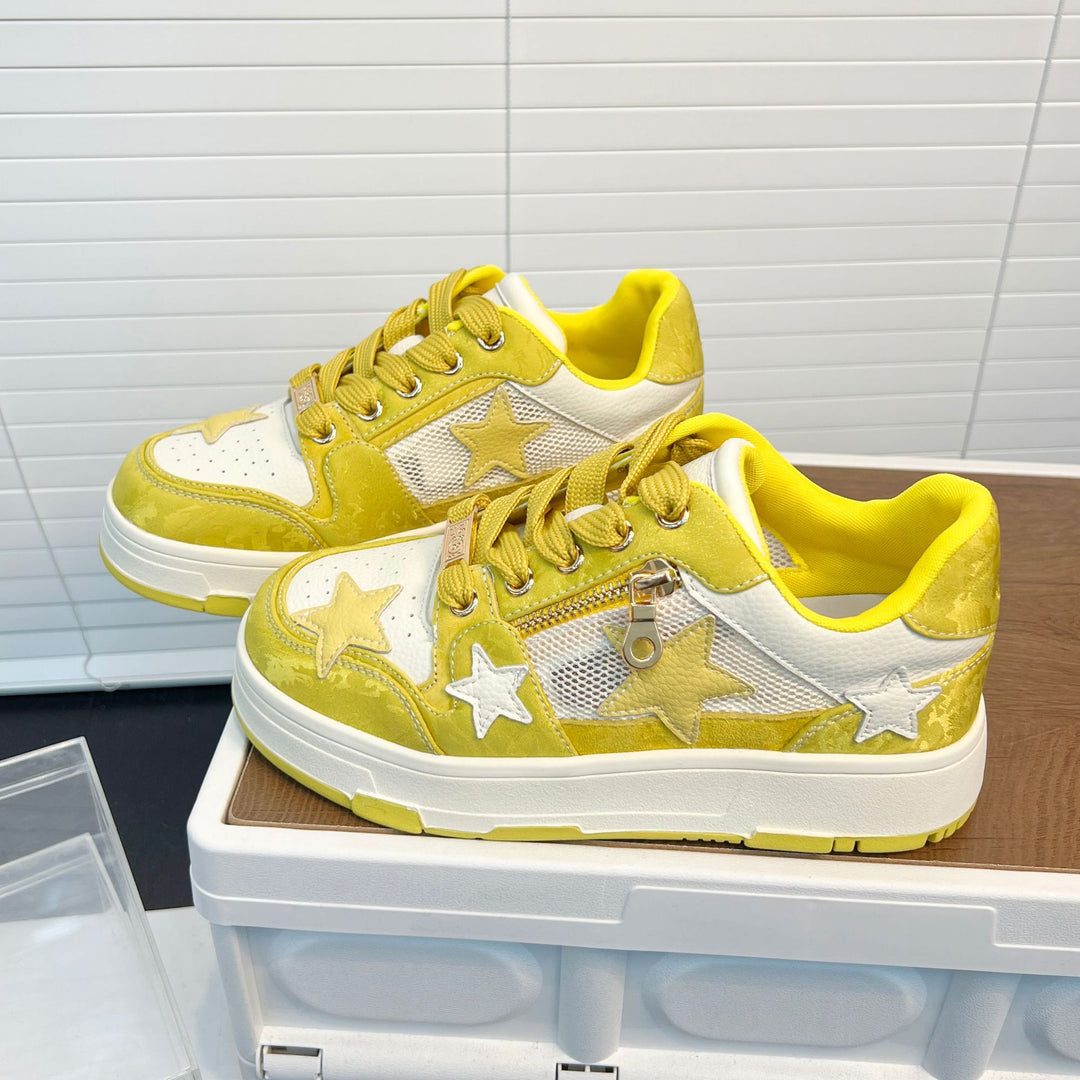 Damen Sneakers mit dekorativen Sternenapplikationen und stabiler Laufsohle R&B