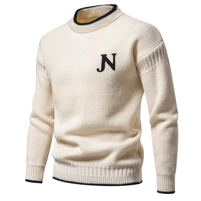 Herren Strukturierter Strickpullover mit Rundhalsausschnitt R&B