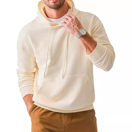 Herren Kapuzenpullover mit strukturiertem Design und praktischer Kängurutasche R&B