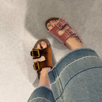 Damen Sandalen mit robustem Riemchen-Design und modischen Schnallen R&B