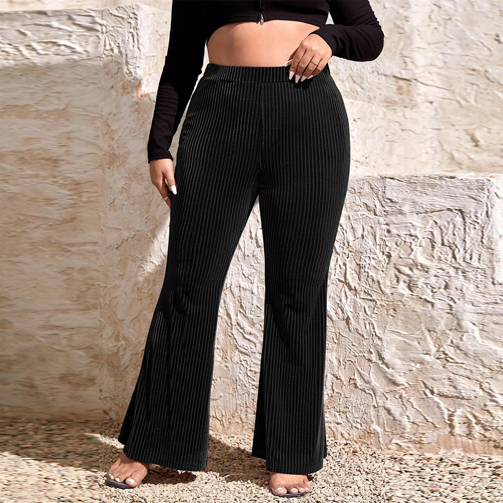 Damen Flared Hose mit eleganter Rippstruktur R&B