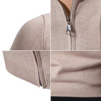 Herren modischer Strickpullover mit hohem Kragen und Reißverschluss
