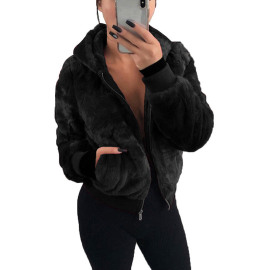 Damen Kunstfell Bomberjacke R&B