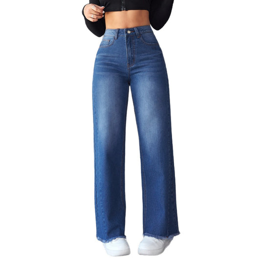 Damen Weite High-Waist Jeans im modernen Vintage-Look R&B