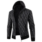 Herren Strickjacke mit modernem Zopfmuster und kuscheligem Innenfutter