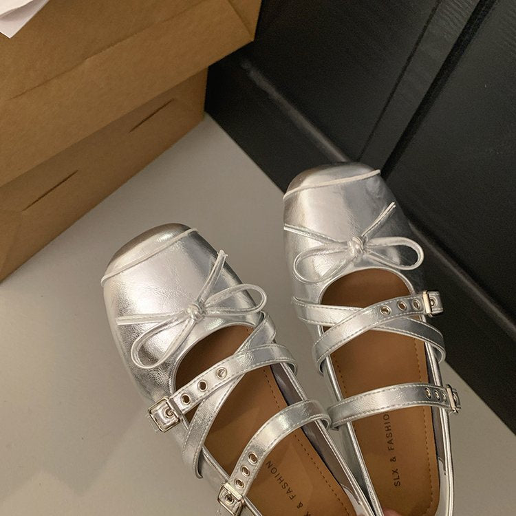 Damen Ballerina-Pumps mit dekorativen Riemchen und komfortablem Fußbett R&B