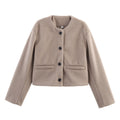 Damen lässige Teddyjacke mit Knopfleiste und aufgesetzten Taschen R&B