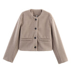 Damen lässige Teddyjacke mit Knopfleiste und aufgesetzten Taschen R&B