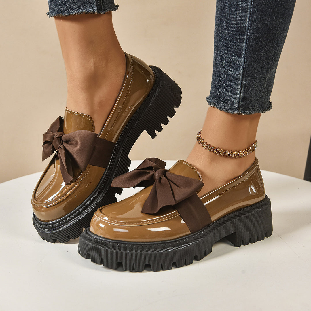 Damen modische Ballerinas mit dekorativer Schleifenverzierung und rutschfester Sohle R&B