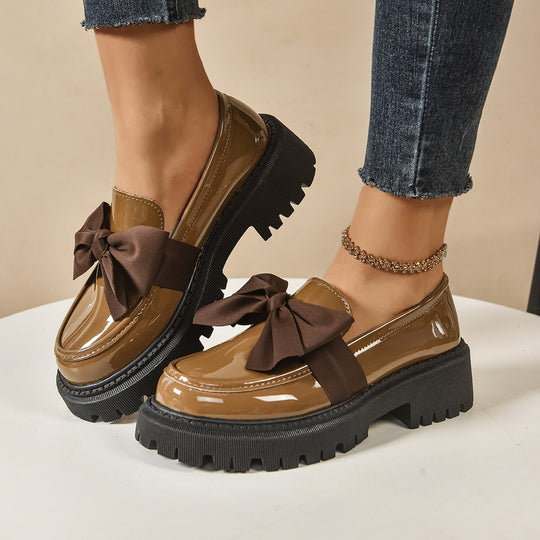 Damen modische Ballerinas mit dekorativer Schleifenverzierung und rutschfester Sohle R&B