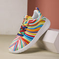 Damen Sportliche Sneakers mit buntem Wellenmuster