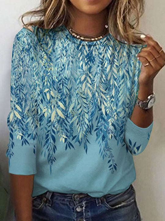 Damen Langarmshirt mit lebhaftem Blumenmuster R&B