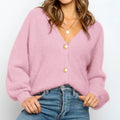 Damen Weicher Strickcardigan mit eleganten Knopfdetails und lässigem Schnitt R&B