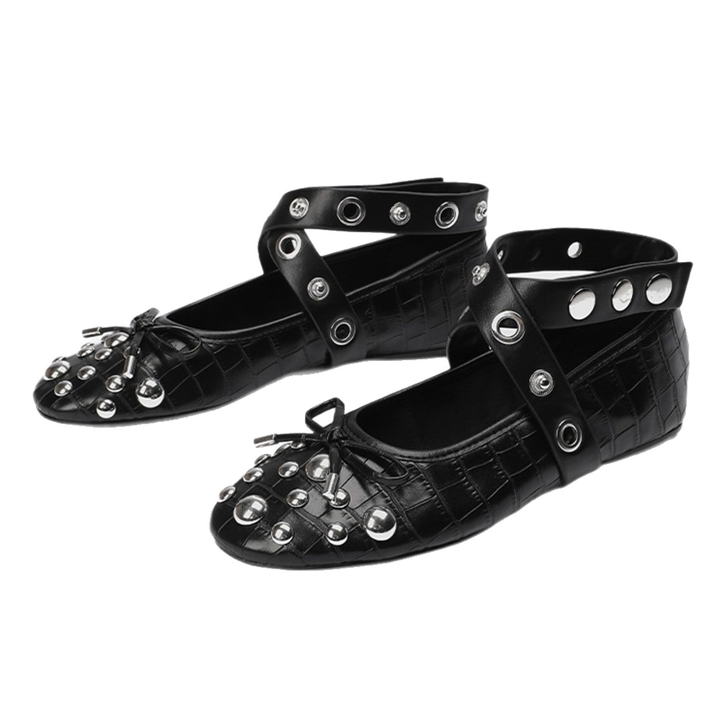 Damen Designer-Ballerinas mit innovativem Riemen- und Applikationsdesign R&B