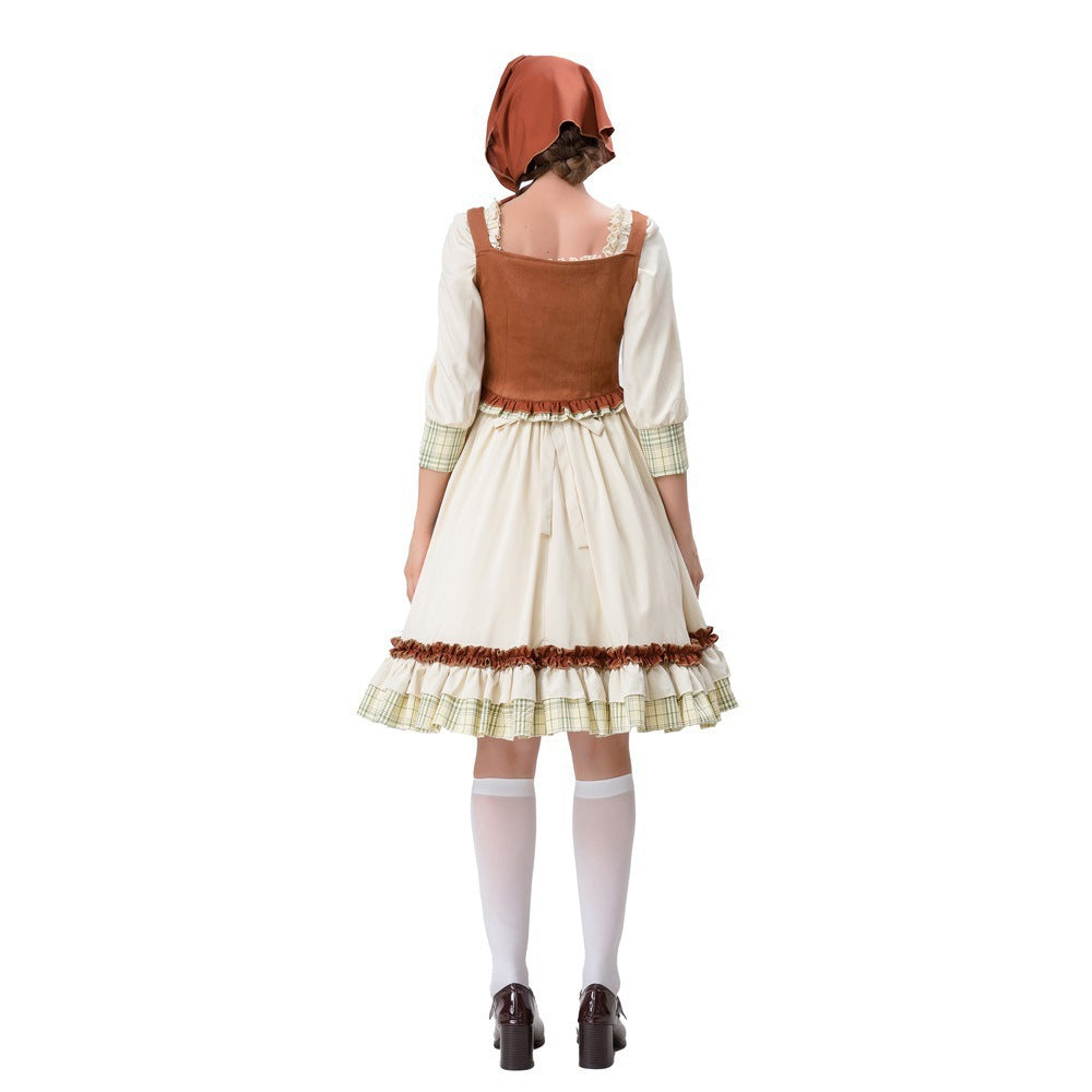 Damen historisches Trachtenkleid mit detailverliR&Bt gestaltetem Oberteil und voluminösem Rock R&B