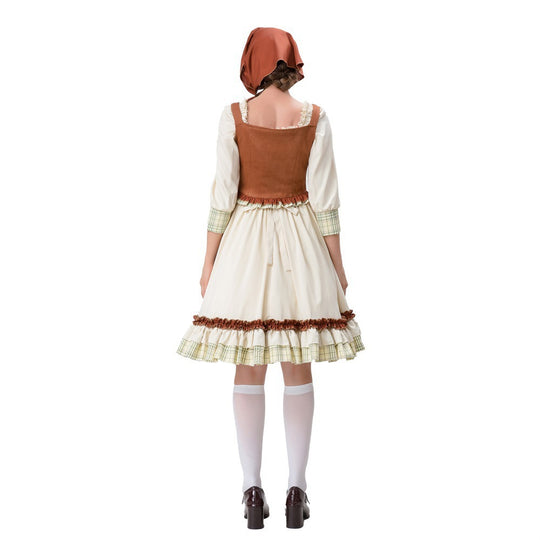 Damen historisches Trachtenkleid mit detailverliebt gestaltetem Oberteil und voluminösem Rock R&B