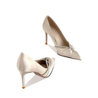 Damen elegante spitze High Heel Pumps mit funkelndem Riemen R&B