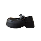 Damen Plattform-Mary-Jane-Schuhe mit verstellbarem Riemen und robustem Absatz