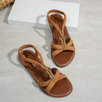 Damen Zehentrenner-Sandalen mit dekorativer Flechtoptik und komfortablem Fußbett