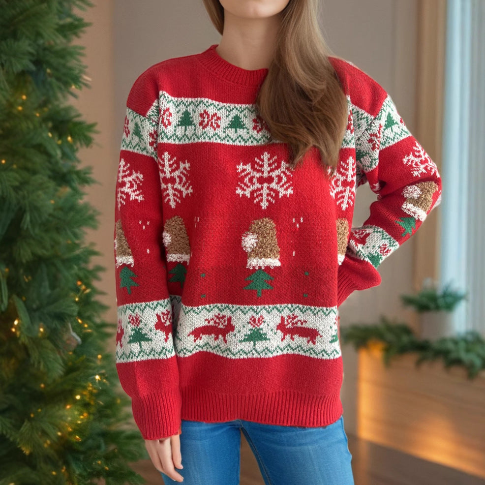Damen Weihnachts-Pullover mit festlichen Motiven und weichem Strick R&B