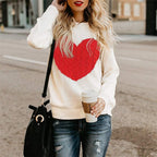 Damen eleganter Strickpullover mit herzförmigem Design und komfortablem Schnitt R&B