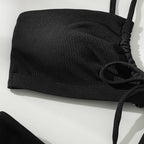 Damen Bikini-Set mit bindbarem Oberteil und hohem Beinausschnitt R&B
