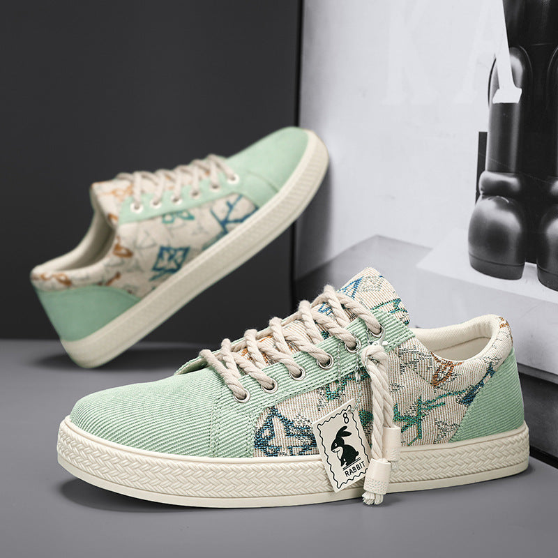 Damen Lässige Canvas-Sneakers mit einzigartigem Druckdesign R&B