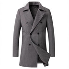 Herren eleganter Doppelreiher-Mantel im minimalistischen Design R&B