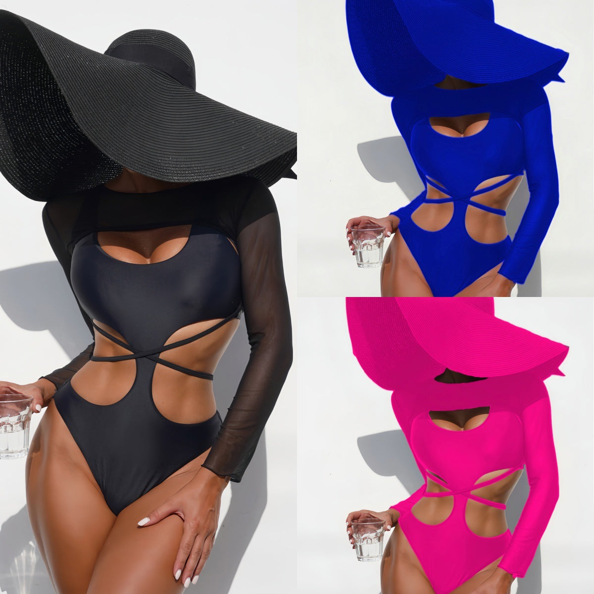 Damen Crop-Top Bikini-Set mit stilvollem Überwurf R&B
