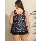 Damen Tankini-Set mit floralem Oberteil und hoch geschnittenen Shorts R&B