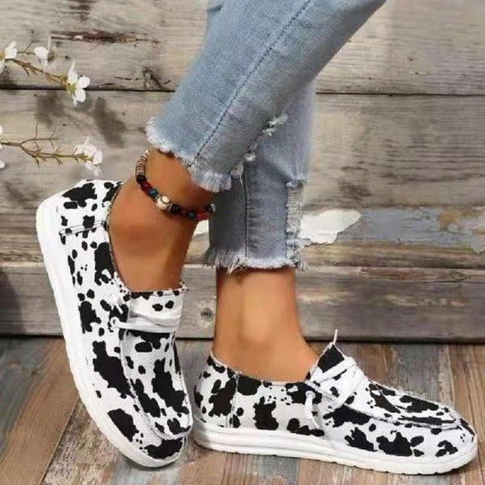 Damen modische Slip-On Sneakers mit tierischem Muster R&B